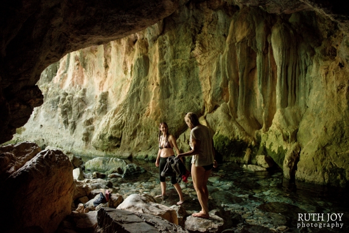 Alternative Hen Party swimming in caves